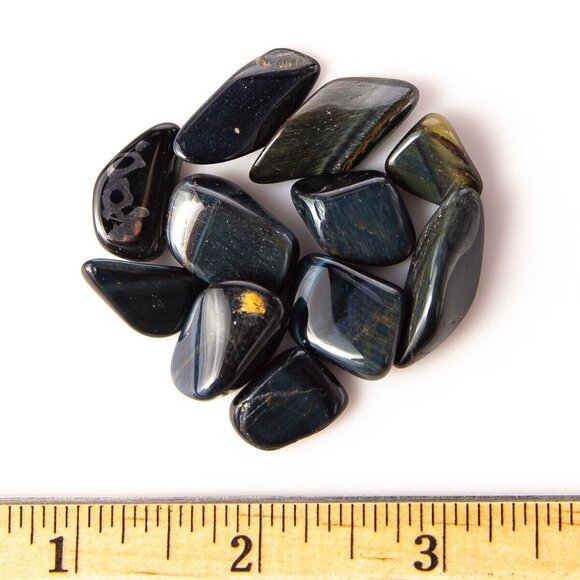 25g Tumbled Blue Tigers Eye Gemstone Crystals 5-15 Stones Gems Rocks Specimens - Picture 3 of 4